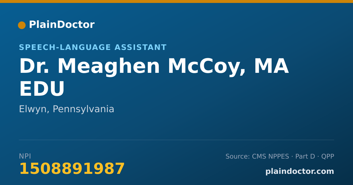 Shareable card for Meaghen McCoy, MA EDU - Speech-Language Assistant, Elwyn, PA