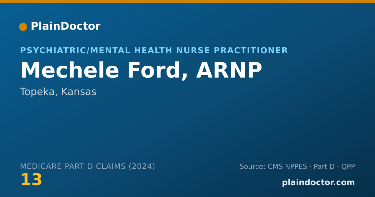 Shareable card for Mechele Ford, ARNP - Psychiatric/Mental Health Nurse Practitioner, Topeka, KS