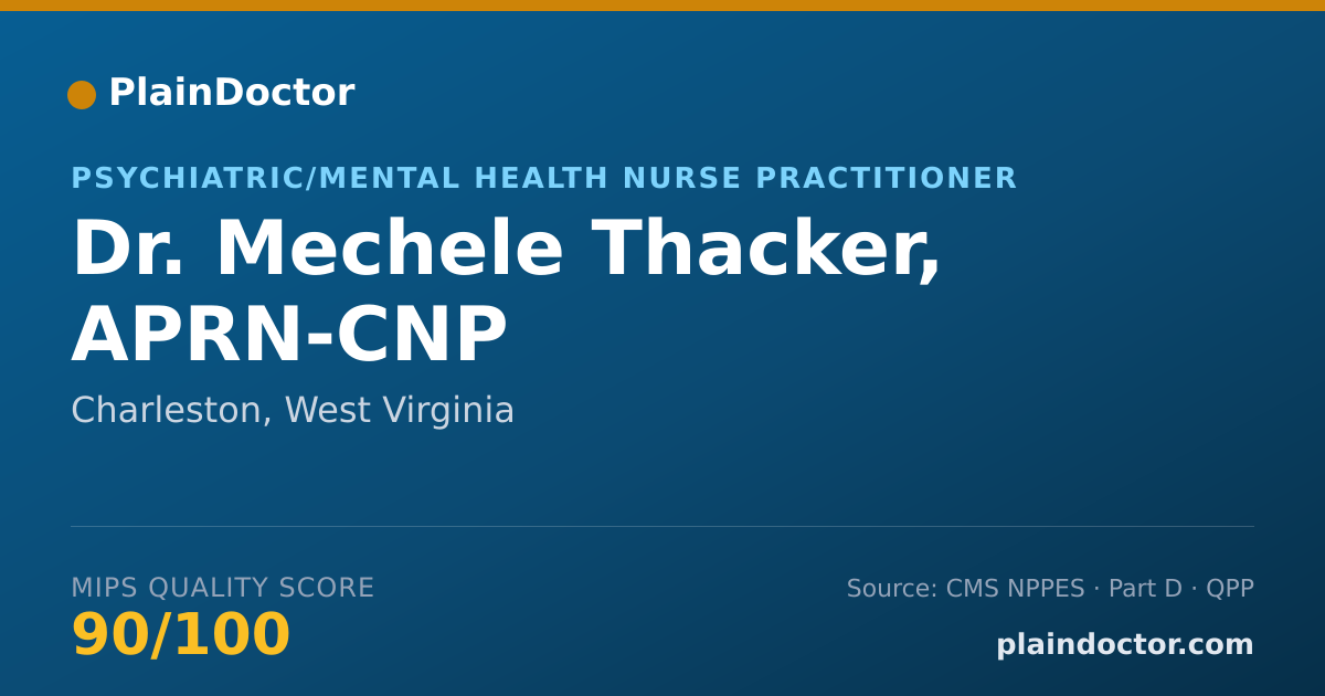 Shareable card for Mechele Thacker, APRN-CNP - Psychiatric/Mental Health Nurse Practitioner, Charleston, WV