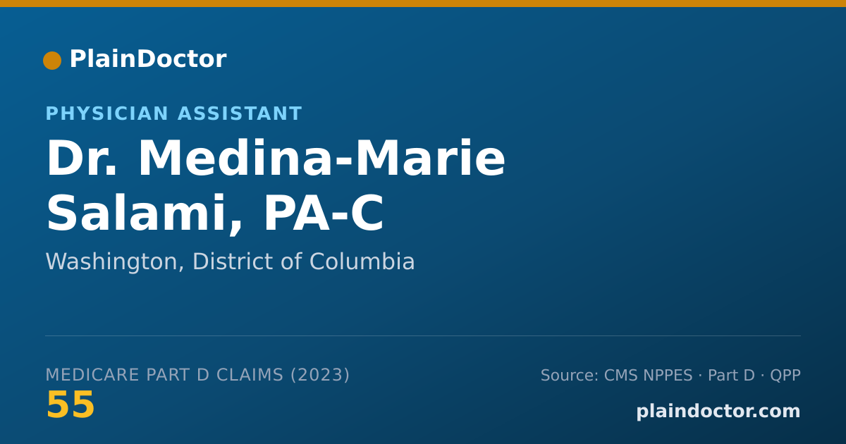 Shareable card for Medina-Marie Salami, PA-C - Physician Assistant, Washington, DC