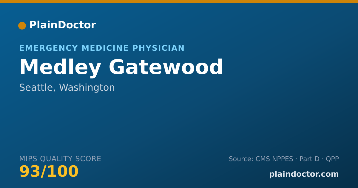 Shareable card for Medley Gatewood - Emergency Medicine Physician, Seattle, WA