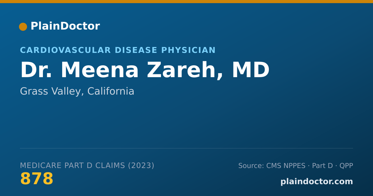 Shareable card for Meena Zareh, MD - Cardiovascular Disease Physician, Grass Valley, CA