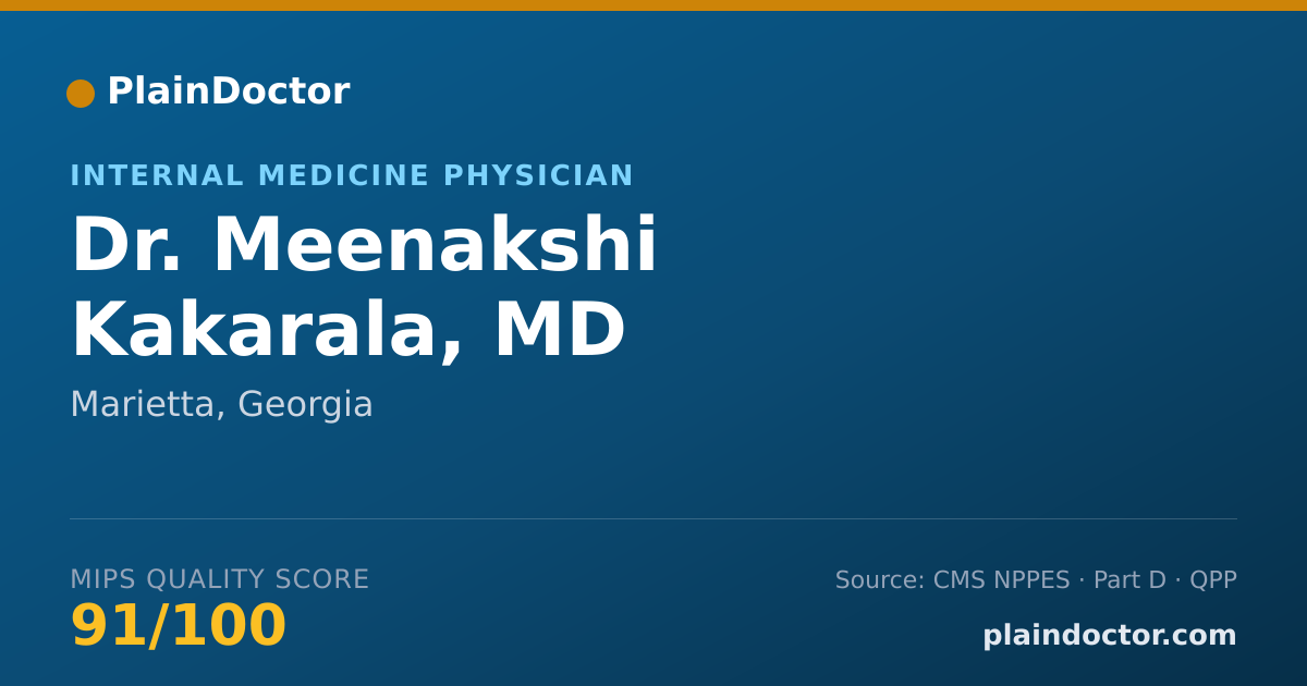 Shareable card for Meenakshi Kakarala, MD - Internal Medicine Physician, Marietta, GA