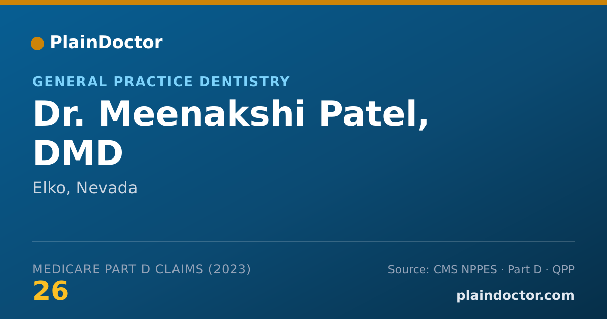 Shareable card for Meenakshi Patel, DMD - General Practice Dentistry, Elko, NV