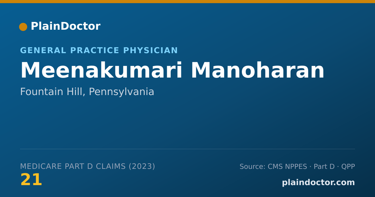 Shareable card for Meenakumari Manoharan - General Practice Physician, Fountain Hill, PA