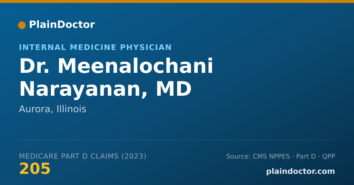 Shareable card for Meenalochani Narayanan, MD - Internal Medicine Physician, Aurora, IL