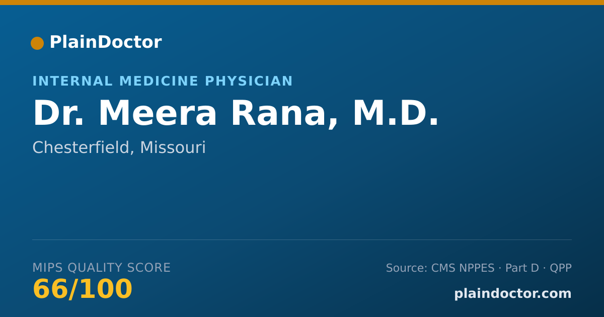 Shareable card for Meera Rana, M.D. - Internal Medicine Physician, Chesterfield, MO
