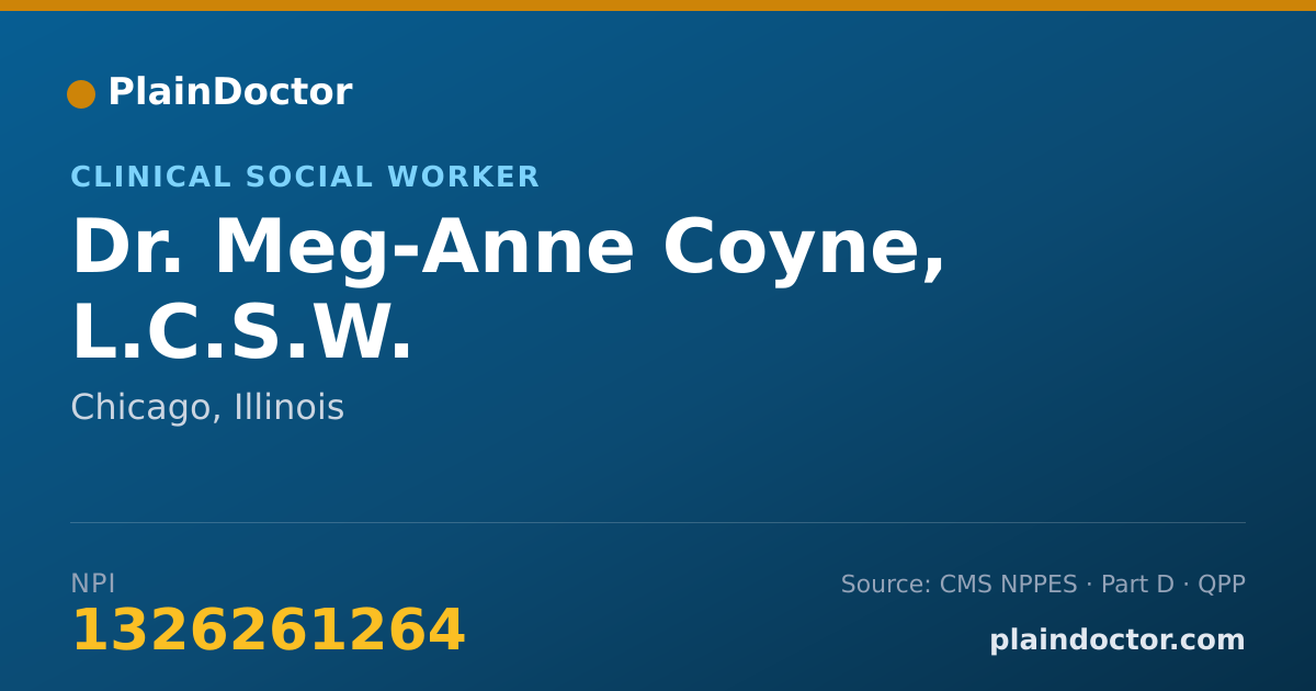 Shareable card for Meg-Anne Coyne, L.C.S.W. - Clinical Social Worker, Chicago, IL