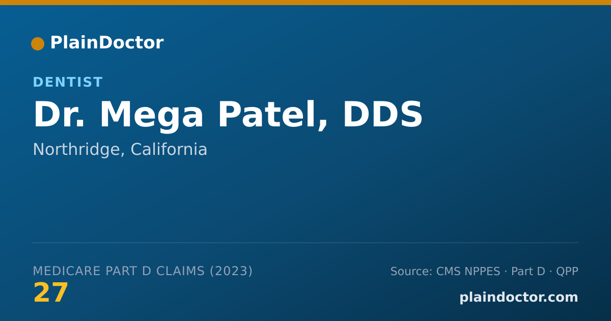 Shareable card for Mega Patel, DDS - Dentist, Northridge, CA