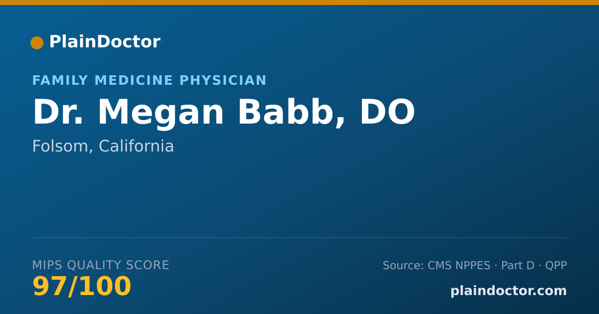 Shareable card for Megan Babb, DO - Family Medicine Physician, Folsom, CA