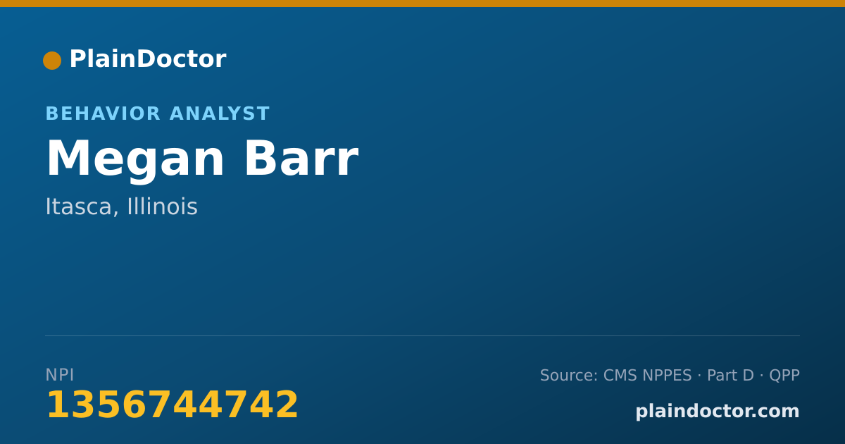 Shareable card for Megan Barr - Behavior Analyst, Itasca, IL