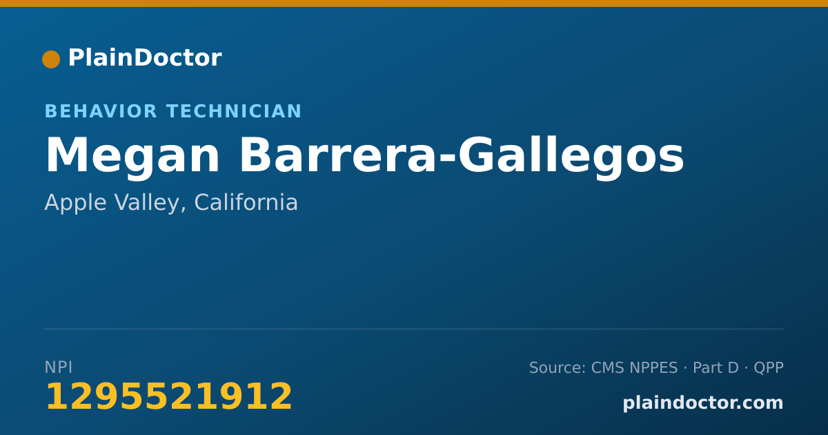 Shareable card for Megan Barrera-Gallegos - Behavior Technician, Apple Valley, CA
