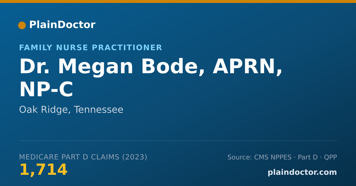 Shareable card for Megan Bode, APRN, NP-C - Family Nurse Practitioner, Oak Ridge, TN
