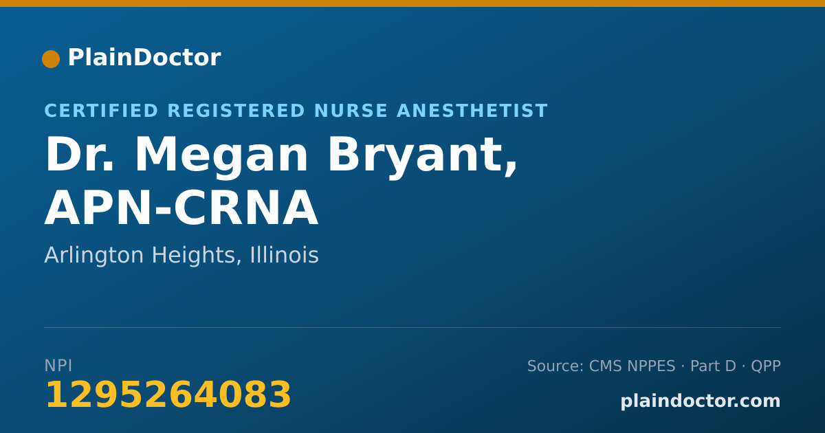 Shareable card for Megan Bryant, APN-CRNA - Certified Registered Nurse Anesthetist, Arlington Heights, IL