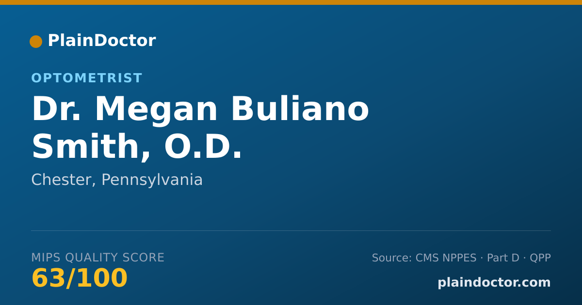 Shareable card for Megan Buliano Smith, O.D. - Optometrist, Chester, PA