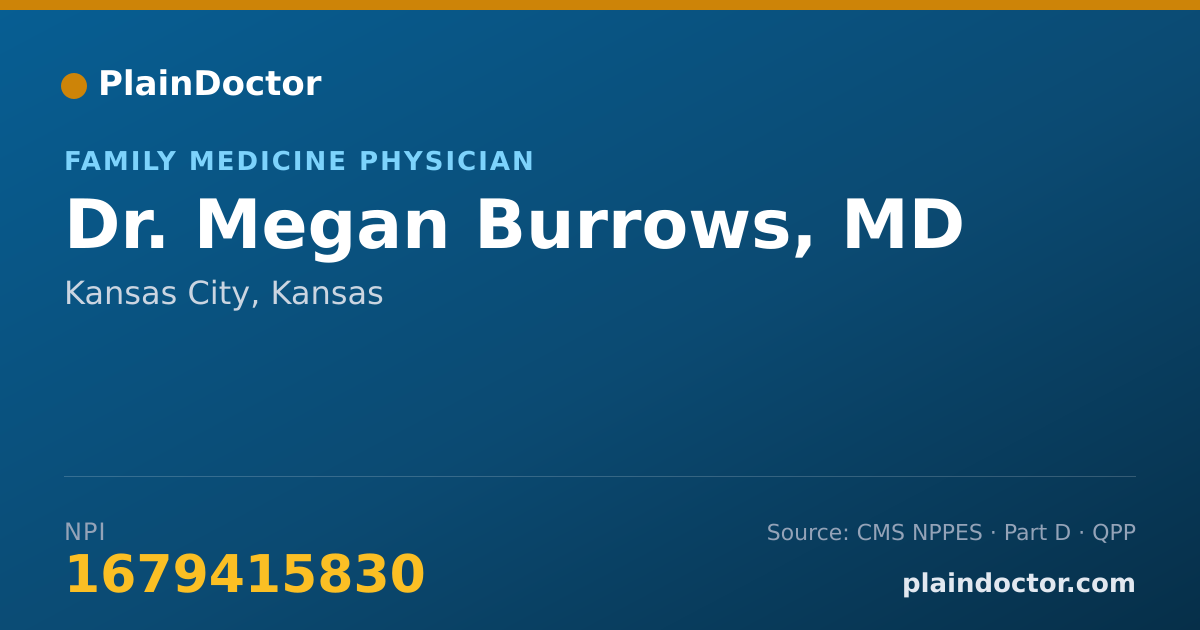 Shareable card for Megan Burrows, MD - Family Medicine Physician, Kansas City, KS
