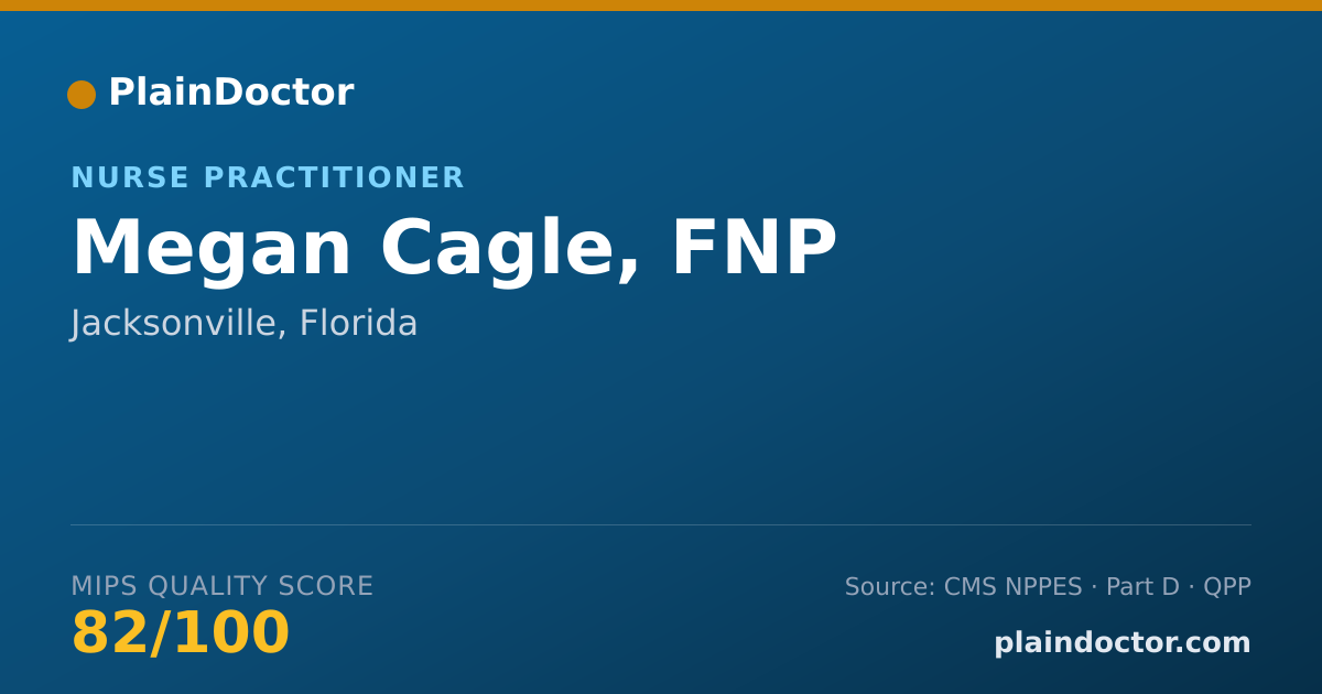 Shareable card for Megan Cagle, FNP - Nurse Practitioner, Jacksonville, FL