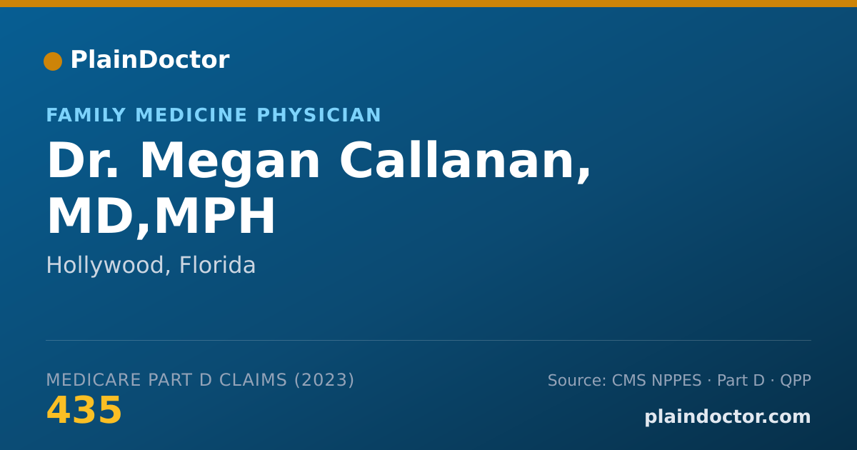 Shareable card for Megan Callanan, MD,MPH - Family Medicine Physician, Hollywood, FL