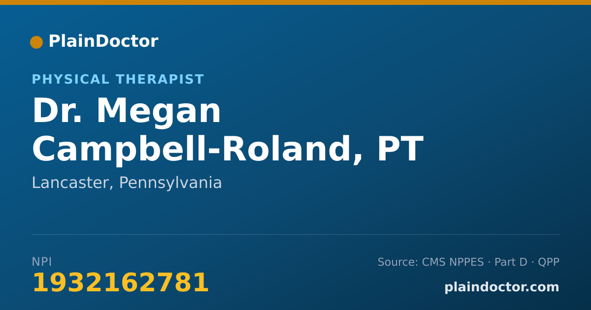 Shareable card for Megan Campbell-Roland, PT - Physical Therapist, Lancaster, PA