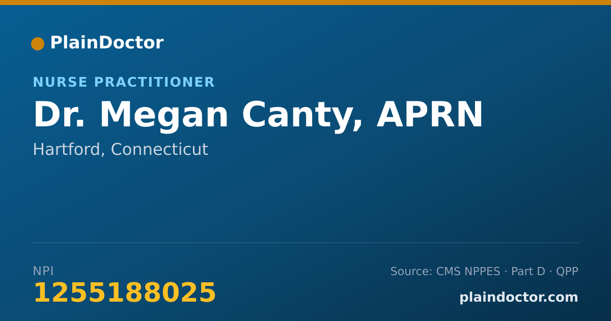 Shareable card for Megan Canty, APRN - Nurse Practitioner, Hartford, CT