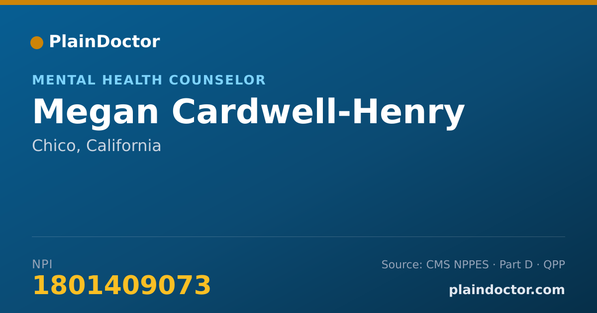 Shareable card for Megan Cardwell-Henry - Mental Health Counselor, Chico, CA