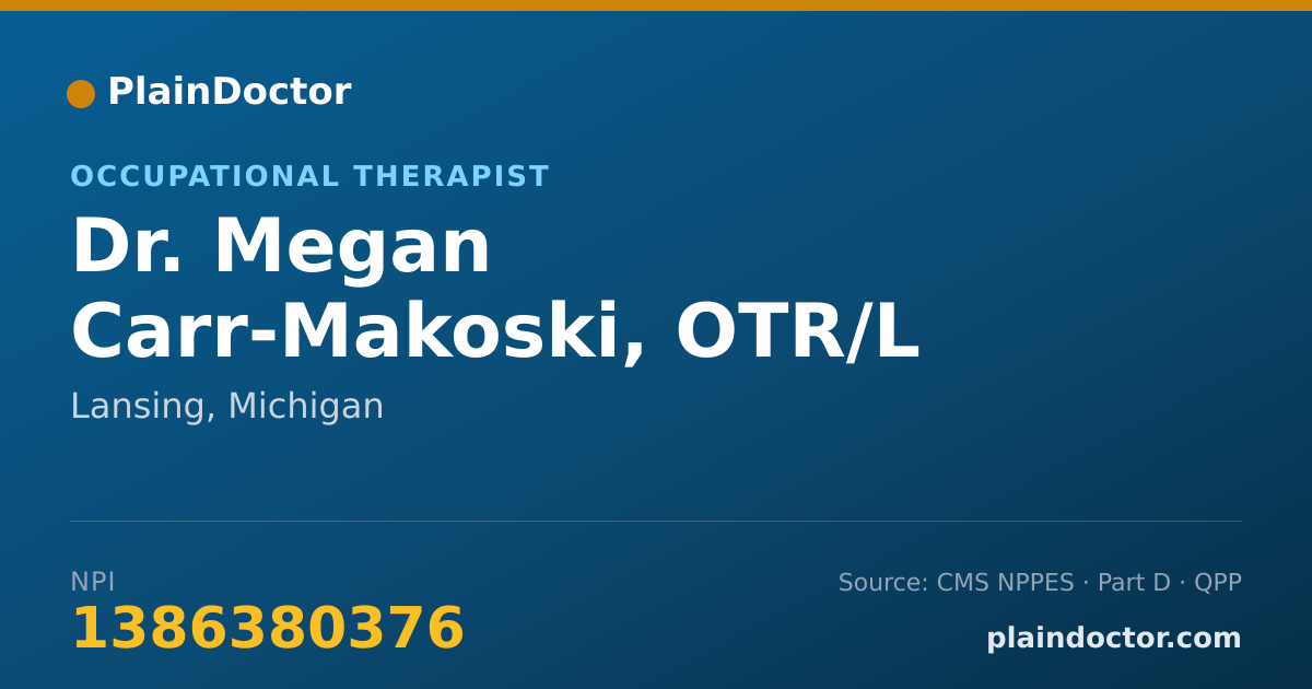 Shareable card for Megan Carr-Makoski, OTR/L - Occupational Therapist, Lansing, MI