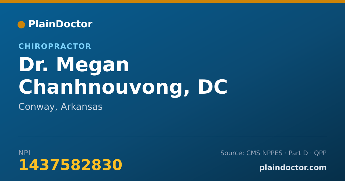 Shareable card for Megan Chanhnouvong, DC - Chiropractor, Conway, AR