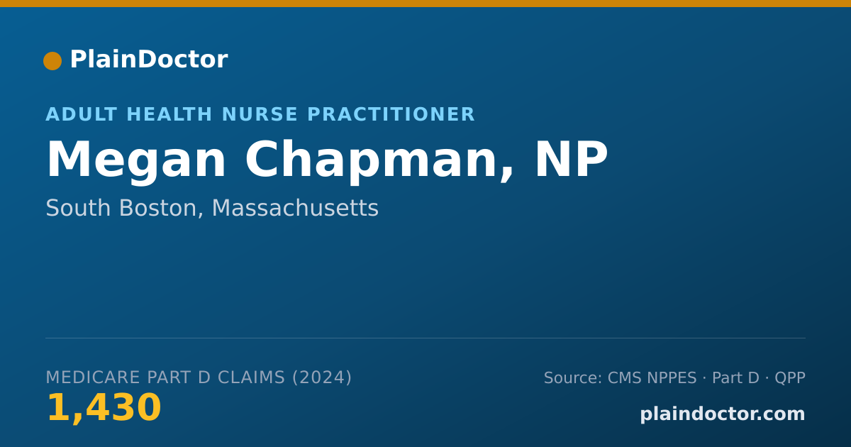 Shareable card for Megan Chapman, NP - Adult Health Nurse Practitioner, South Boston, MA