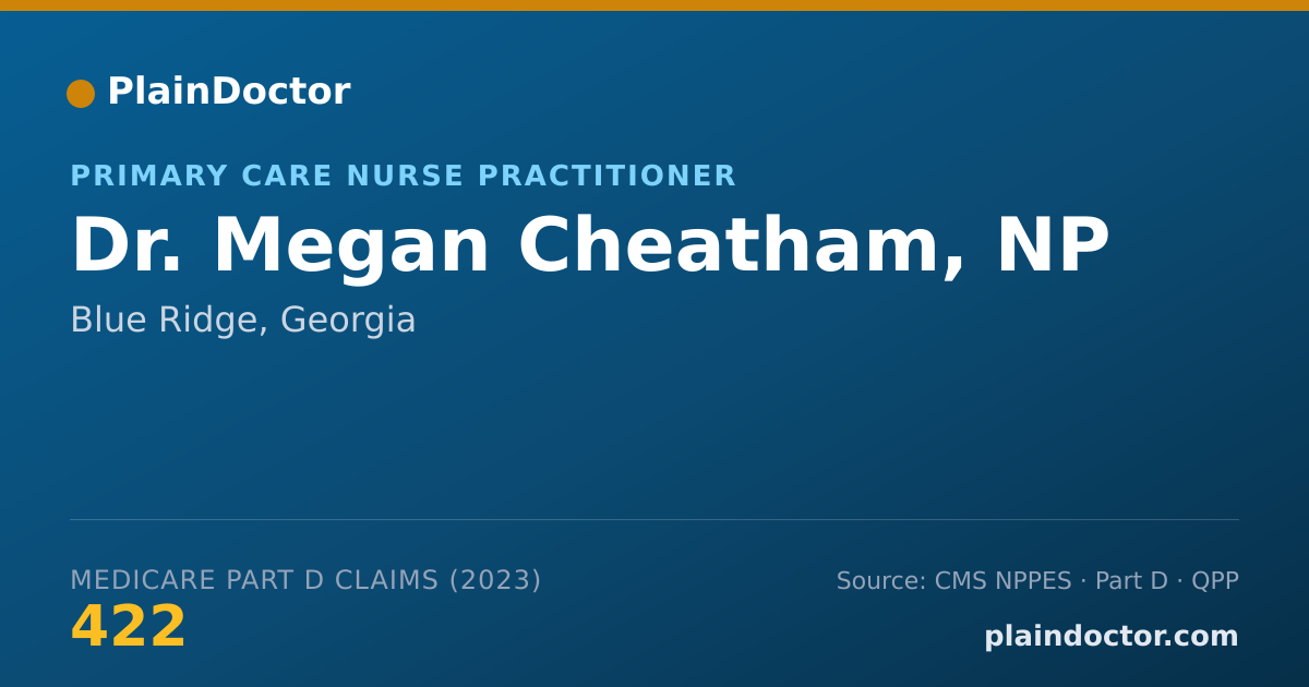 Shareable card for Megan Cheatham, NP - Primary Care Nurse Practitioner, Blue Ridge, GA