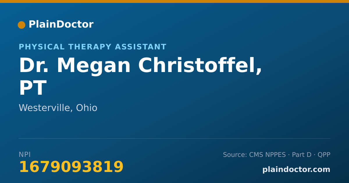 Shareable card for Megan Christoffel, PT - Physical Therapy Assistant, Westerville, OH
