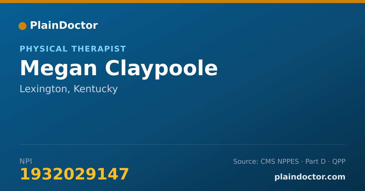Shareable card for Megan Claypoole - Physical Therapist, Lexington, KY