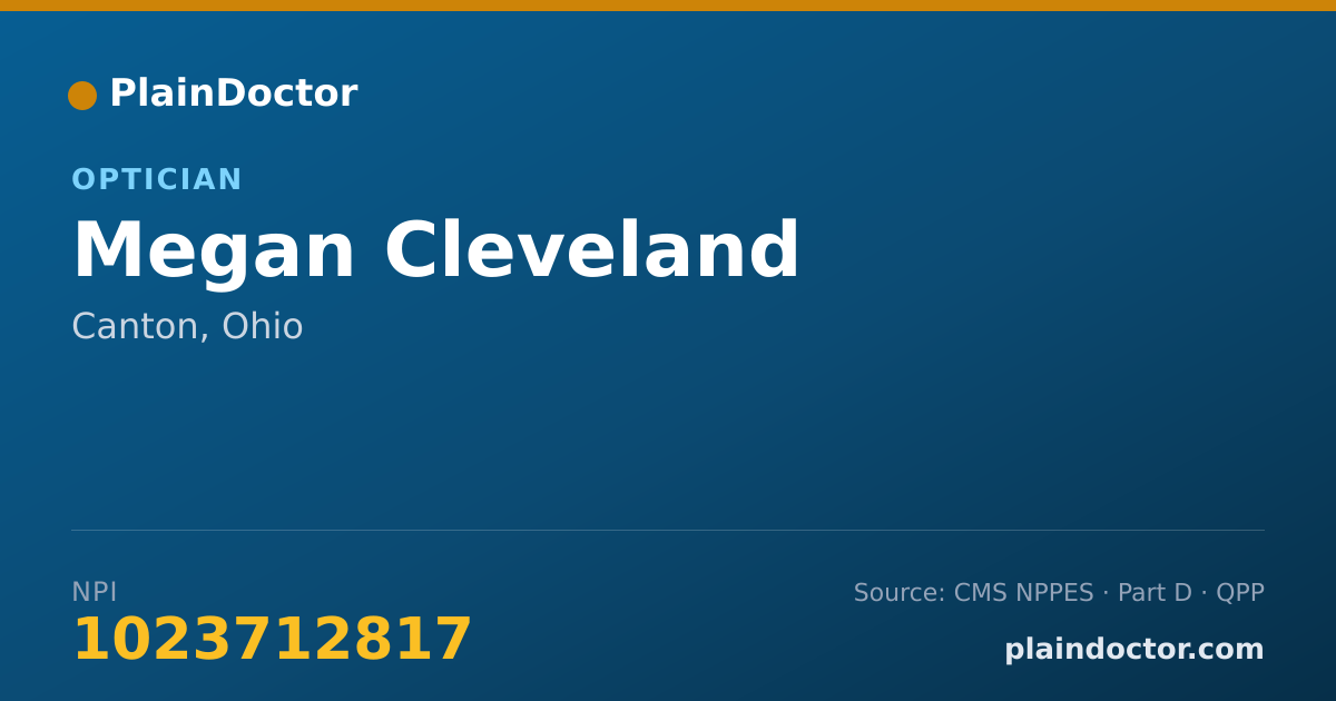 Shareable card for Megan Cleveland - Optician, Canton, OH