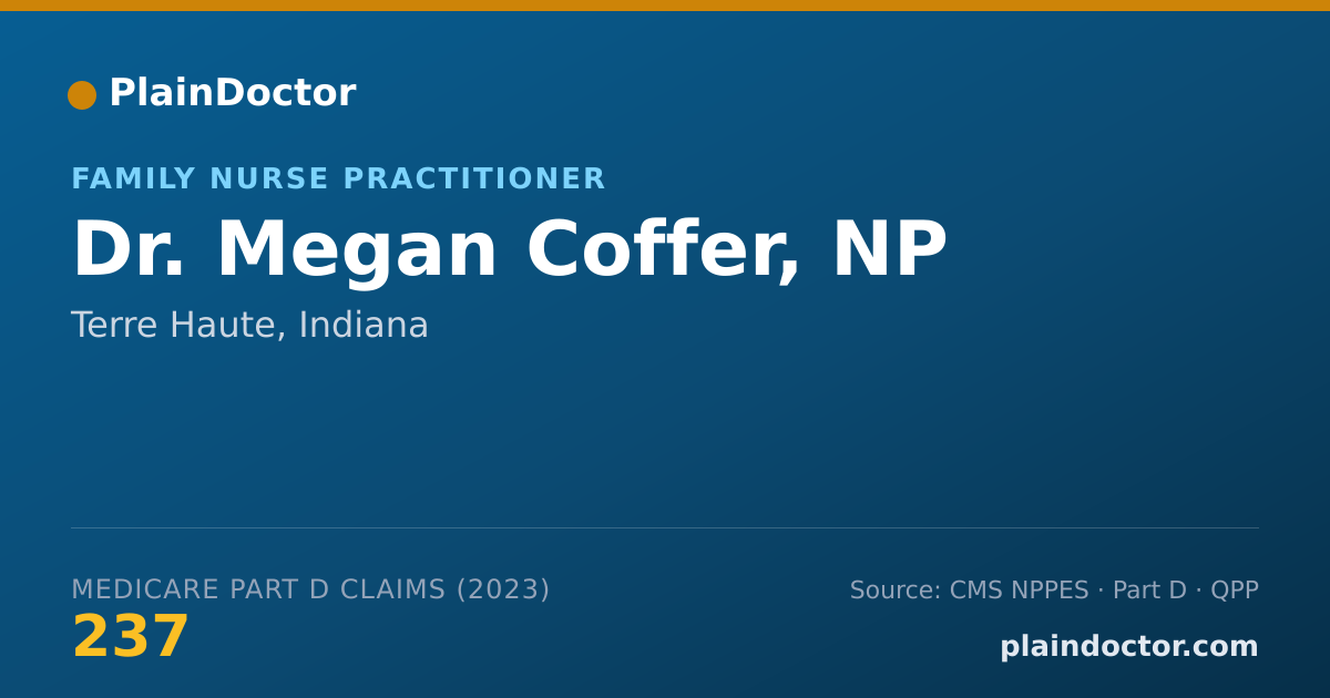 Shareable card for Megan Coffer, NP - Family Nurse Practitioner, Terre Haute, IN