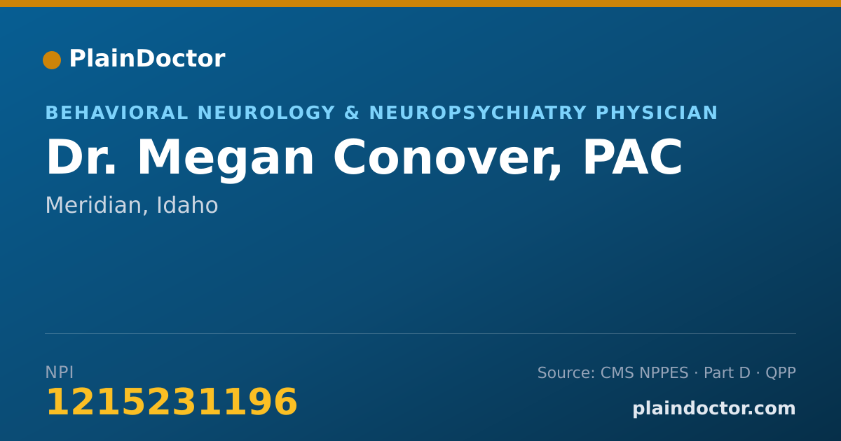 Shareable card for Megan Conover, PAC - Behavioral Neurology & Neuropsychiatry Physician, Meridian, ID