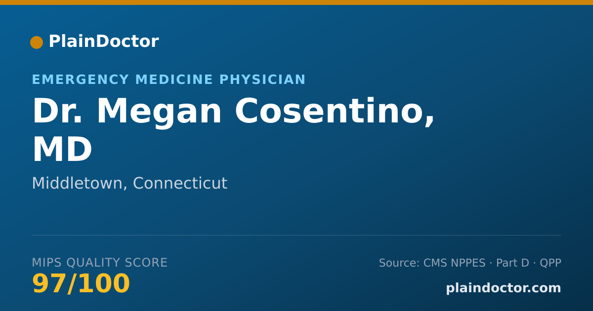 Shareable card for Megan Cosentino, MD - Emergency Medicine Physician, Middletown, CT