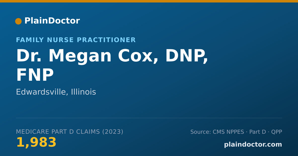 Shareable card for Megan Cox, DNP, FNP - Family Nurse Practitioner, Edwardsville, IL