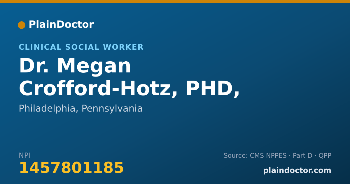 Shareable card for Megan Crofford-Hotz, PHD, LCSW, MED - Clinical Social Worker, Philadelphia, PA