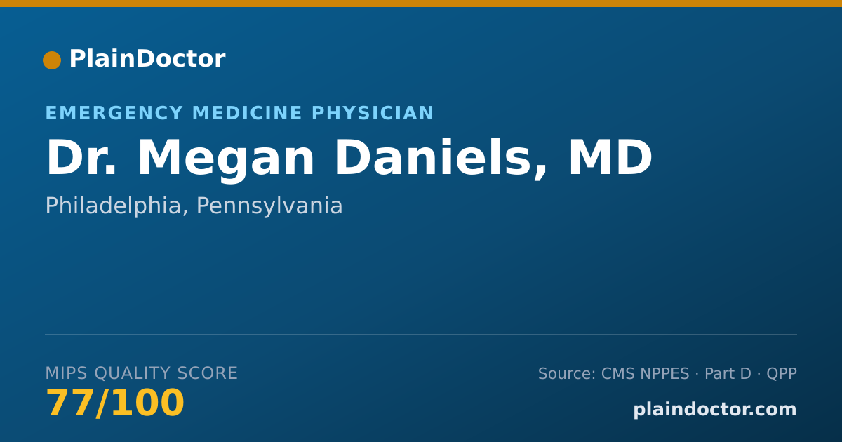 Shareable card for Megan Daniels, MD - Emergency Medicine Physician, Philadelphia, PA