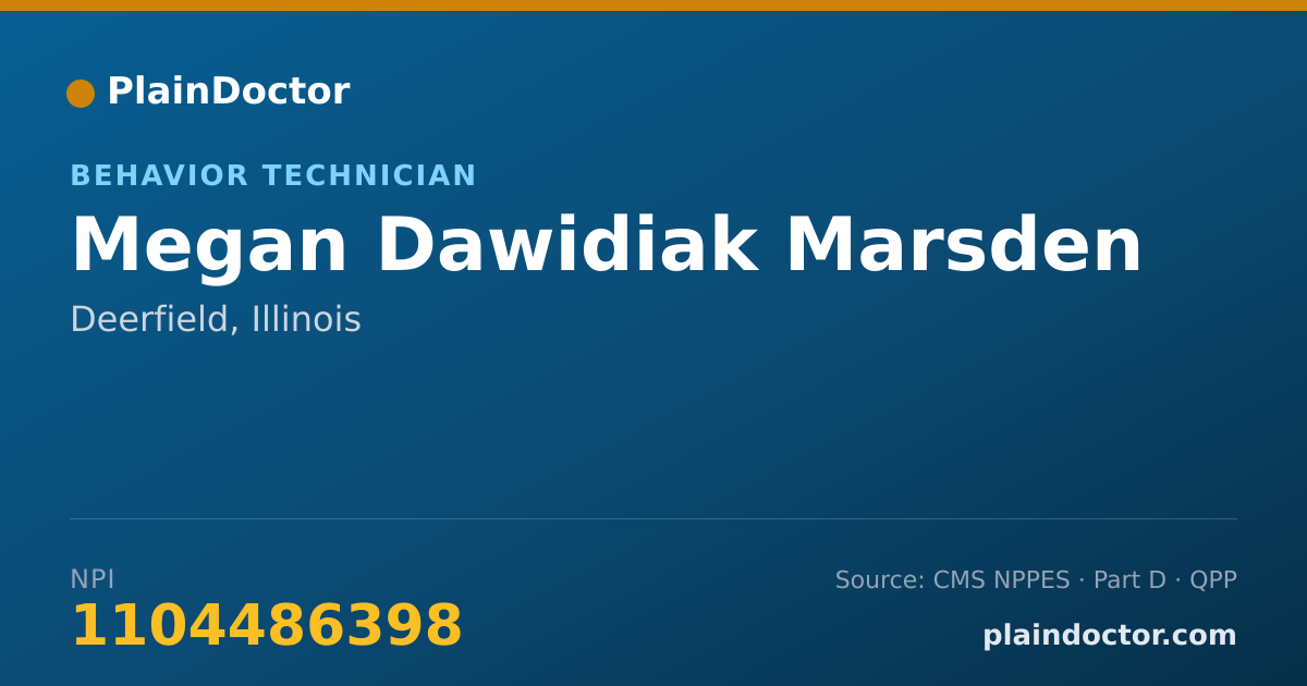 Shareable card for Megan Dawidiak Marsden - Behavior Technician, Deerfield, IL