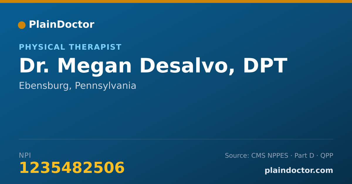 Shareable card for Megan Desalvo, DPT - Physical Therapist, Ebensburg, PA