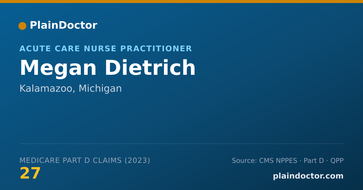Shareable card for Megan Dietrich - Acute Care Nurse Practitioner, Kalamazoo, MI