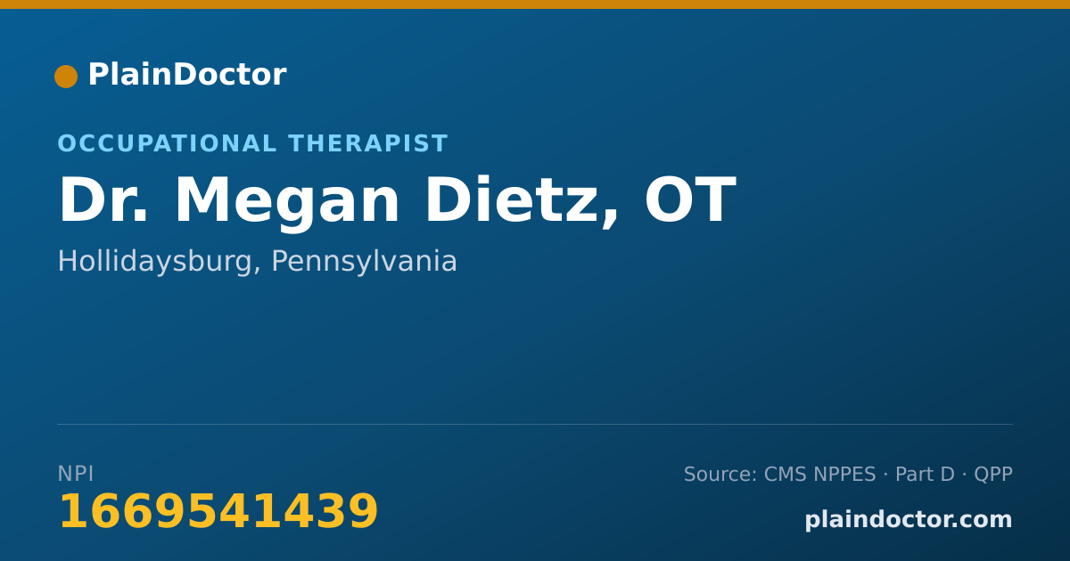 Shareable card for Megan Dietz, OT - Occupational Therapist, Hollidaysburg, PA