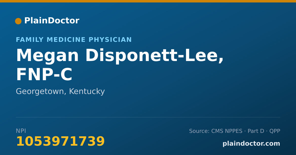 Shareable card for Megan Disponett-Lee, FNP-C - Family Medicine Physician, Georgetown, KY