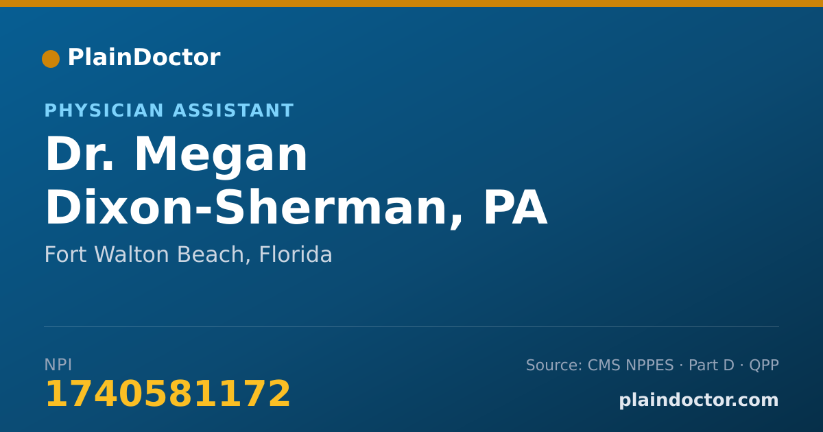 Shareable card for Megan Dixon-Sherman, PA - Physician Assistant, Fort Walton Beach, FL
