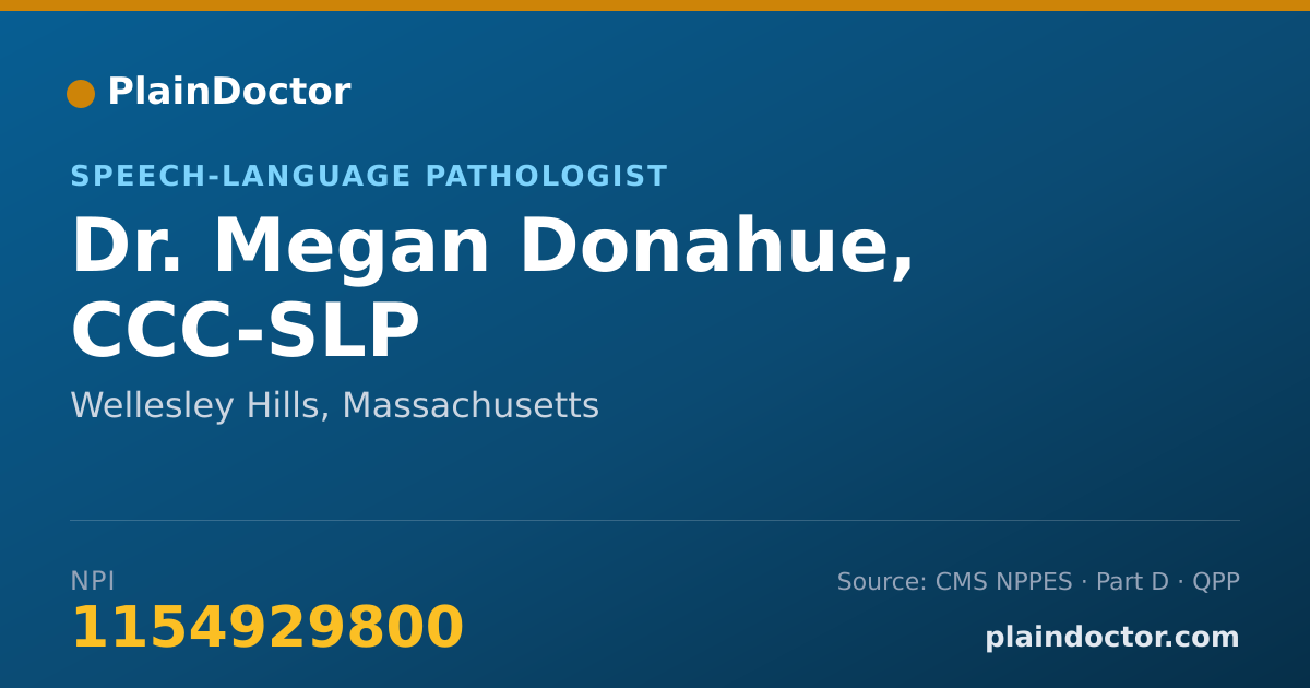 Shareable card for Megan Donahue, CCC-SLP - Speech-Language Pathologist, Wellesley Hills, MA