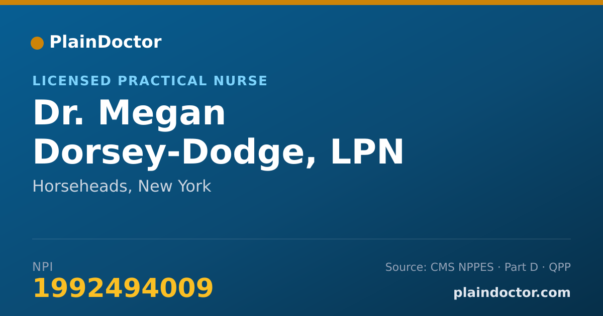 Shareable card for Megan Dorsey-Dodge, LPN - Licensed Practical Nurse, Horseheads, NY