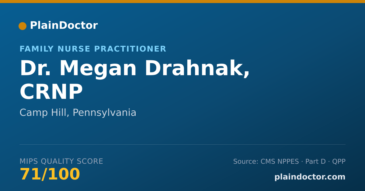 Shareable card for Megan Drahnak, CRNP - Family Nurse Practitioner, Camp Hill, PA
