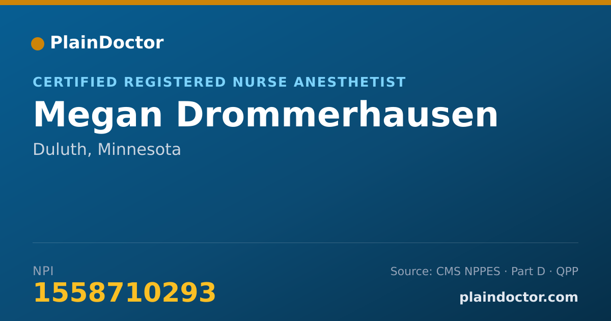 Shareable card for Megan Drommerhausen - Certified Registered Nurse Anesthetist, Duluth, MN