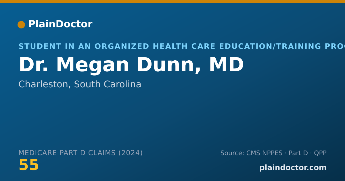Shareable card for Megan Dunn, MD - Student in an Organized Health Care Education/Training Program, Charleston, SC