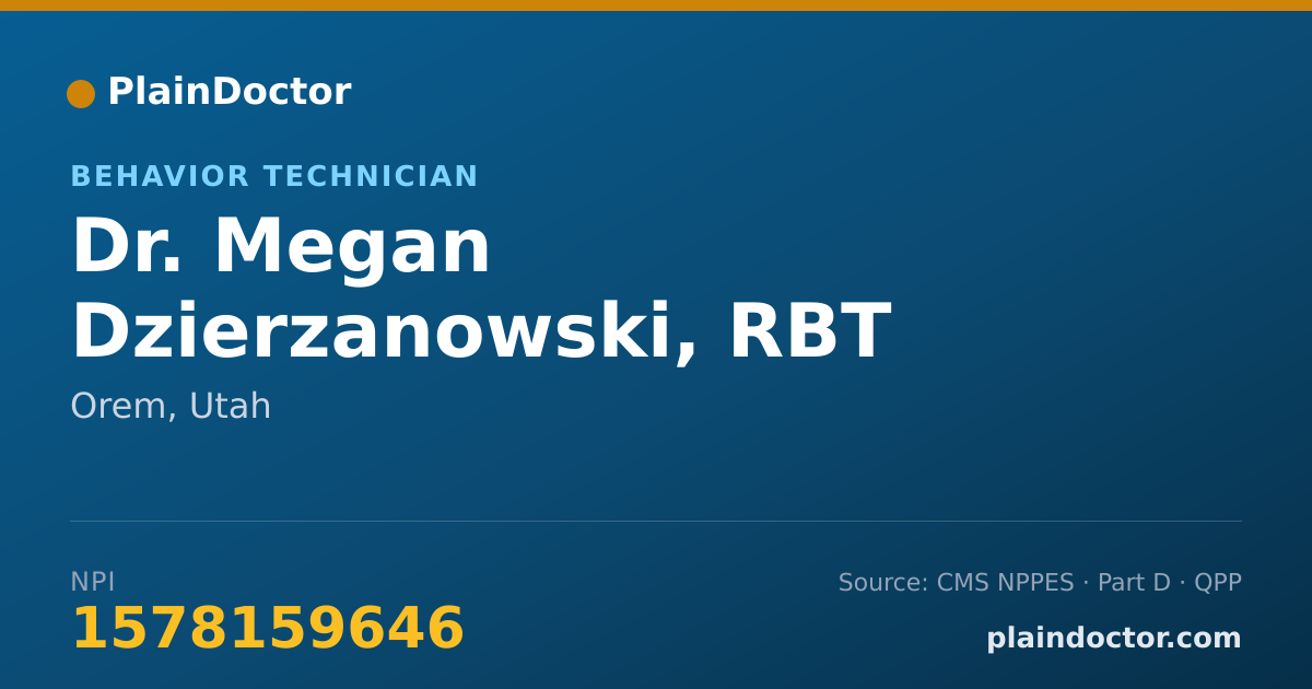 Shareable card for Megan Dzierzanowski, RBT - Behavior Technician, Orem, UT